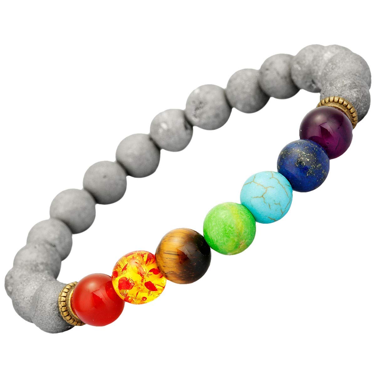 Natural Lava Rock Beads Bracelet for Men & Women - 8mm Chakra Healing Stone, Aromatherapy Essential Oil Diffuser, Yoga Meditation Jewelry - Perfect for Spiritual Healing, Stress Relief & Mindful Living