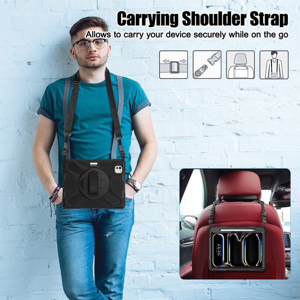 Premium Shoulder & Hand Strap Case for iPad Pro 11 (5th Generation) - Durable Protective Cover for Travel, Commuting & Outdoor Adventures