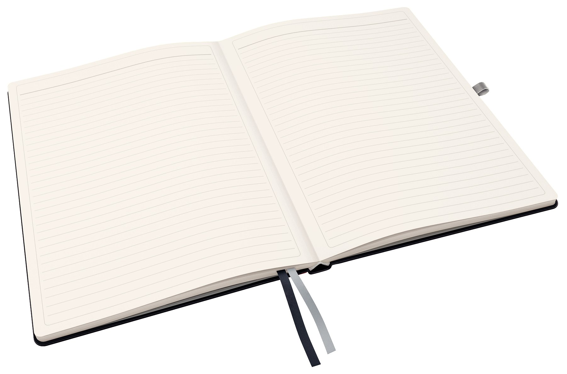 Leitz A4 Hard Cover Notebook - Ruled Lined Journal with 2 Fabric Page Markers, 100gsm Ivory Paper, 80 Sheets, Satin Black | Perfect for Office, School & Creative Writing, Note Taking, Business Meetings & Gift Giving