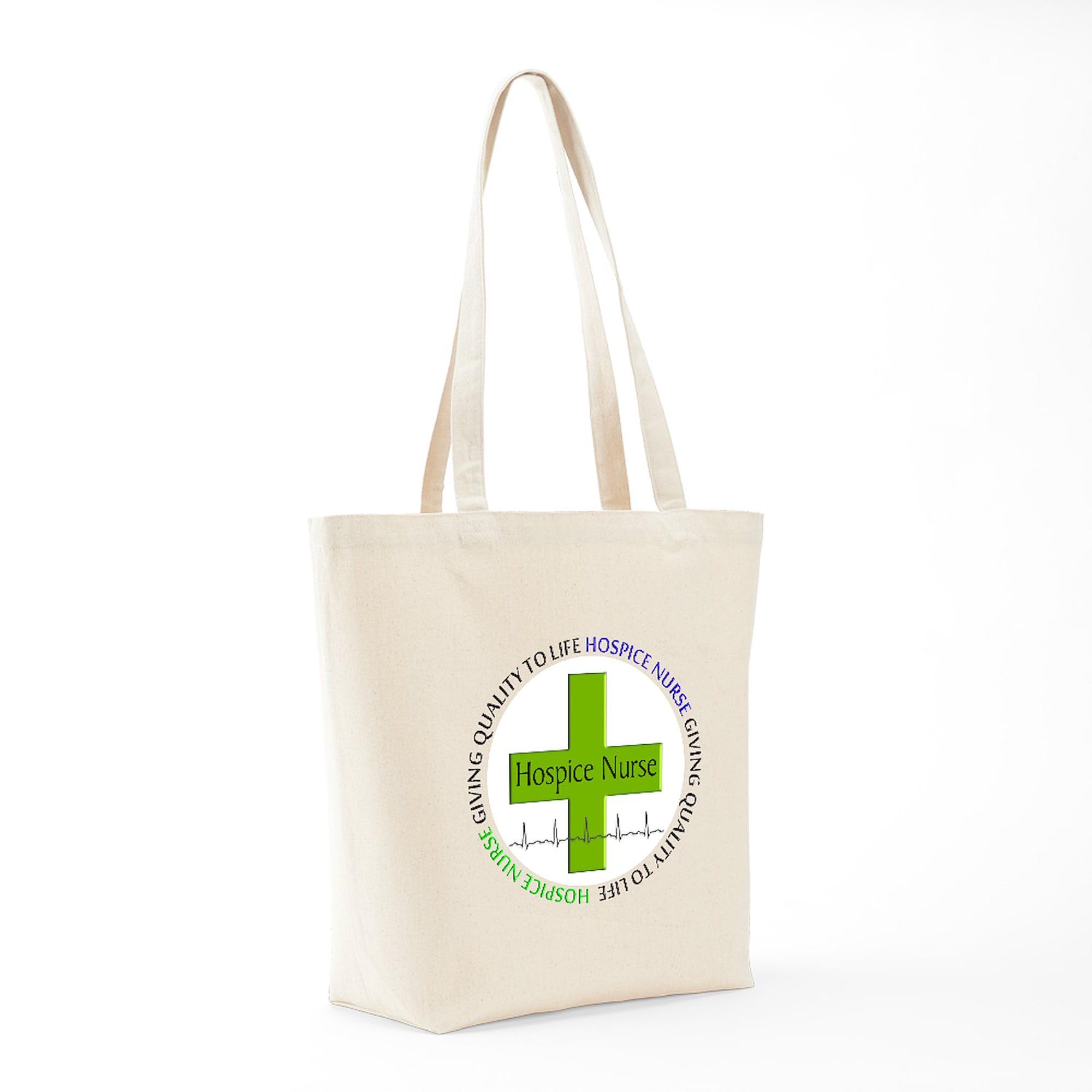 Hospice Nurse Tote Bag - Natural Canvas Reusable Shopping Bag for Giving Quality Life | Perfect for Work, Groceries & Everyday Use