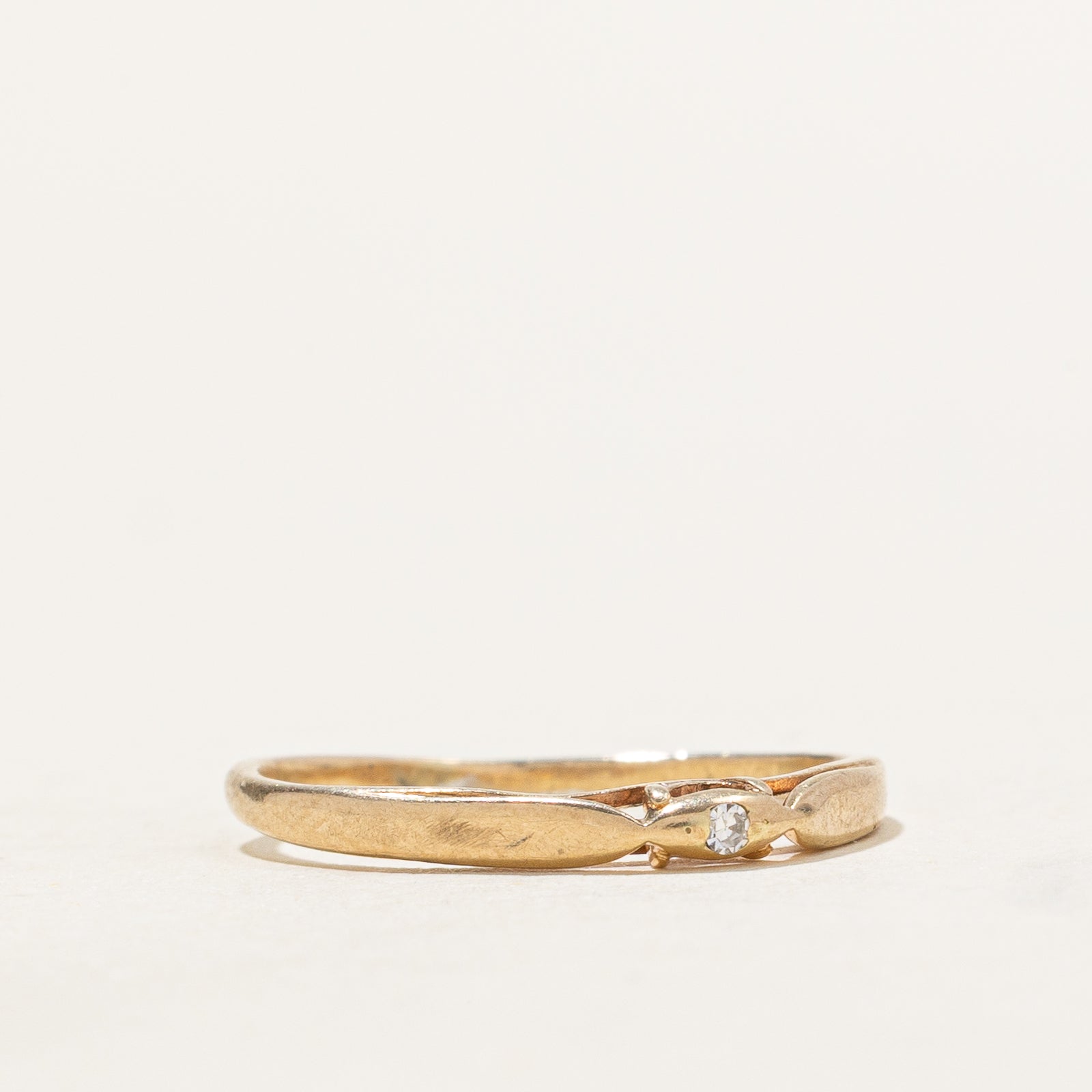 0.005ct Diamond Petite Wedding Band Ring - Size 4 | Dainty Stackable Ring for Women | Perfect for Engagement, Anniversary & Everyday Wear