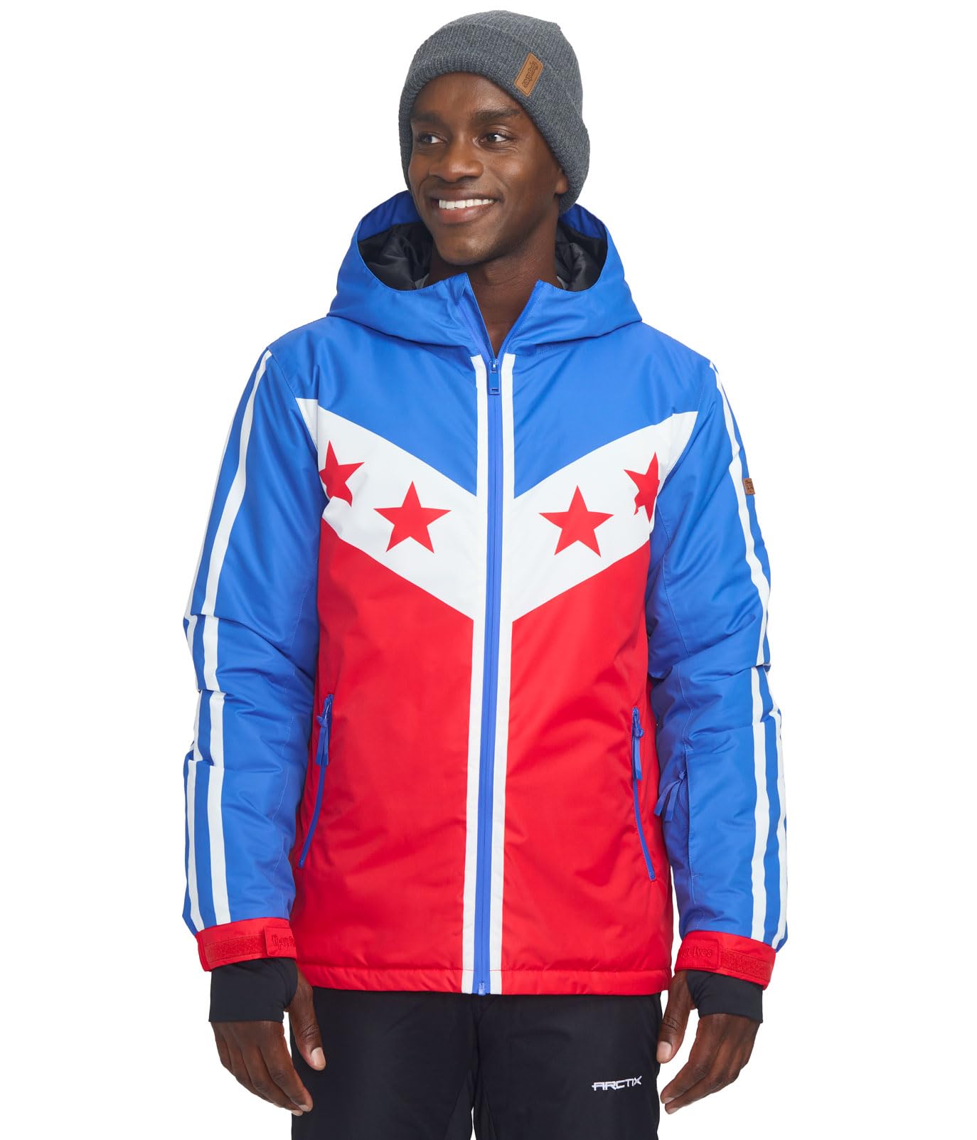 Fun & Colorful Men's Ski Jackets - Waterproof Hooded Snow Jackets for Adults | Après Ski Outerwear for Winter Sports & Mountain Adventures