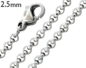2.5mm Stainless Steel Rollo Chain Necklace for Women & Men - Durable Unisex Jewelry Gift for Everyday Wear, Layering & Special Occasions