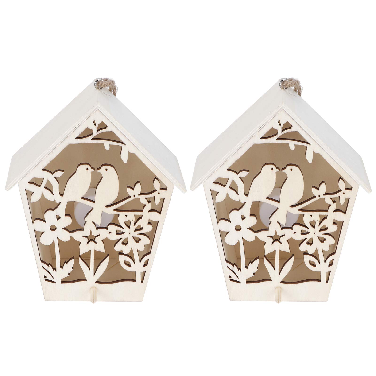 Durable Clear Wood Grain Bird House for Garden, Balcony & Courtyard - Attract Wild Birds to Your Outdoor Space