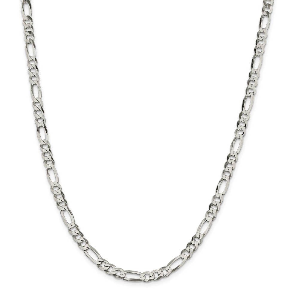 5.5mm Sterling Silver Figaro Chain Necklace for Men & Women - Elegant & Durable