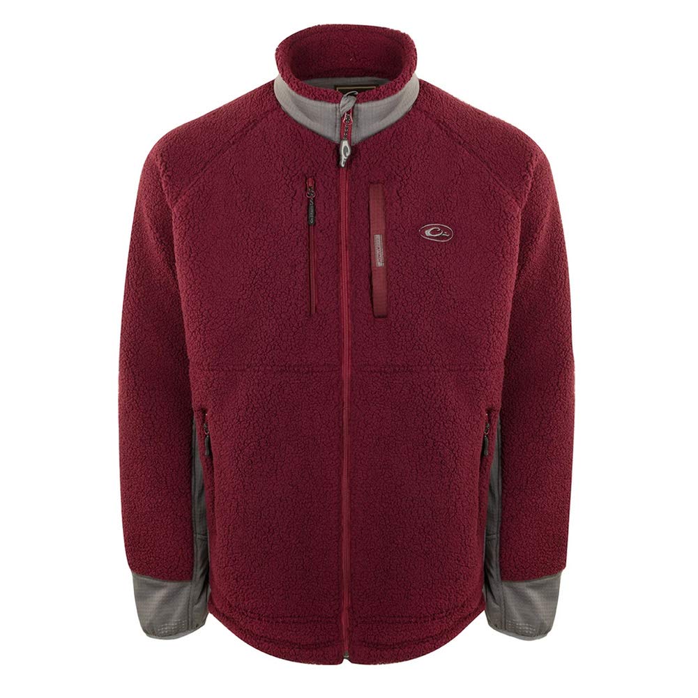Drake Waterfowl Men's Sherpa Fleece Jacket - Warm Winter Coat for Hunting & Outdoor Activities | Waterproof & Windproof