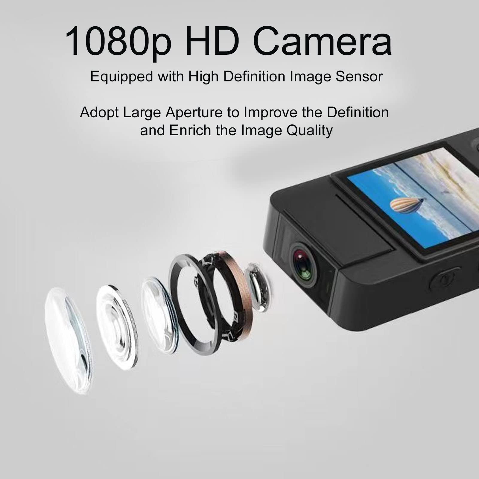1080P Body Camera with 180° Rotating Lens - Mini Wearable Video Recorder for Law Enforcement & Security Guards | Portable Body Mounted Camcorder for Police Patrol, Evidence Collection & Personal Safety