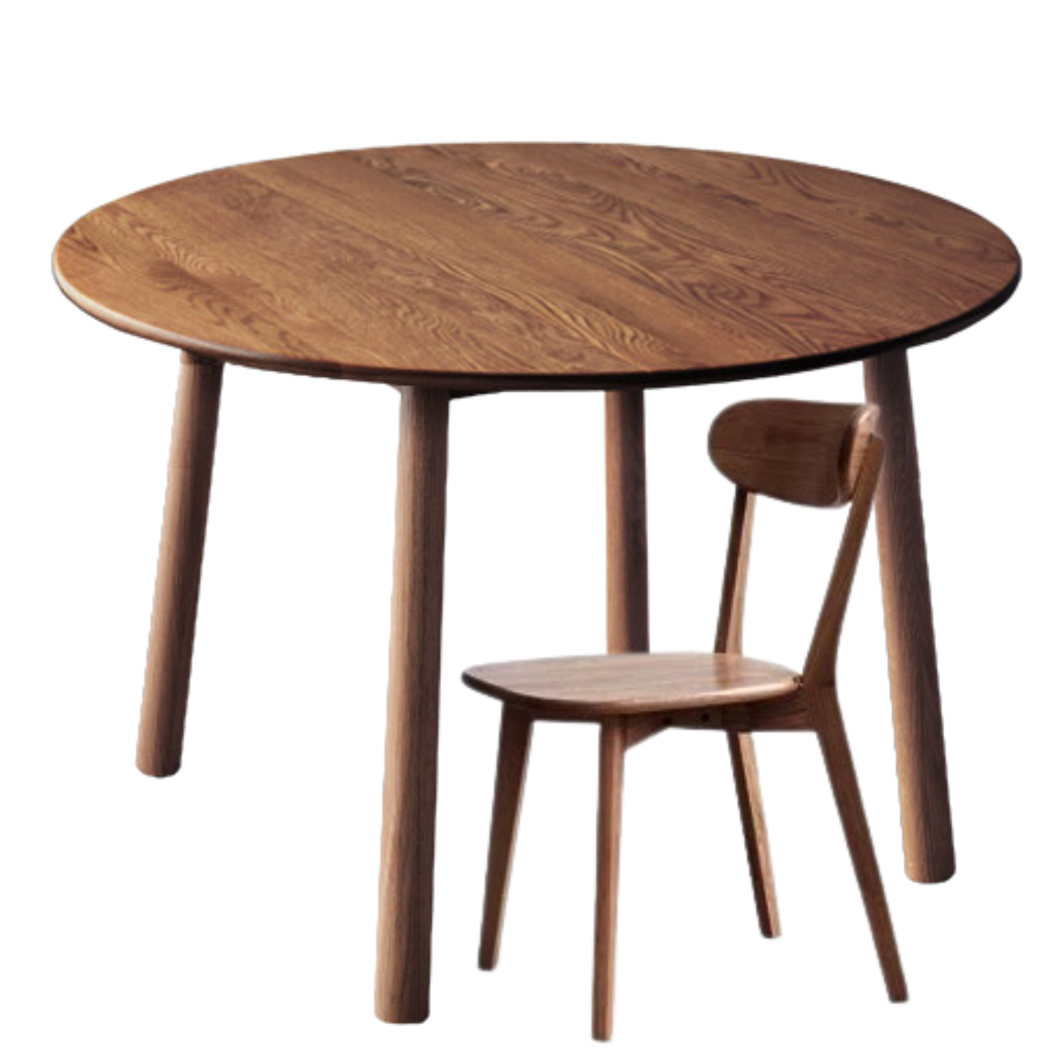 35.4x35.4x29.5 inch / 90x90x75 сm / Walnut Color / Round table + 2 chairs