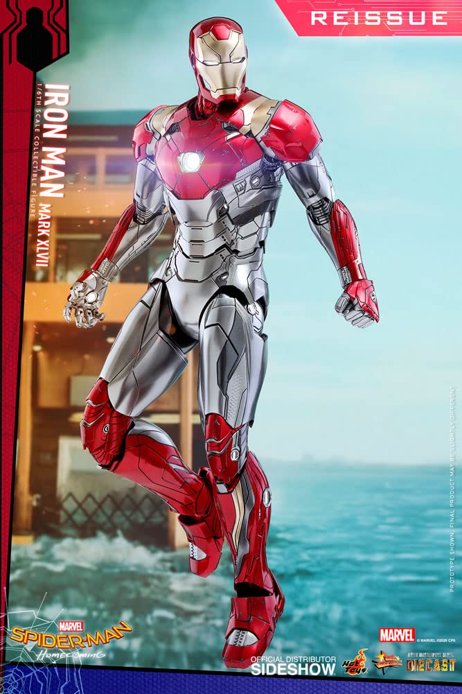 Hot Toys Movie Masterpiece Homecoming Iron Man Mark XLVII Collectible Action Figure - Perfect for Marvel Fans, Display & Gift Giving