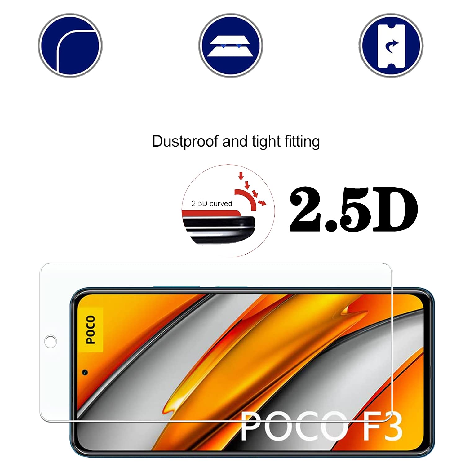 3-Pack KELOLIN Tempered Glass for Xiaomi Poco F3 - Anti-Scratch, Bubble-Free - Perfect for Gaming & Daily Use