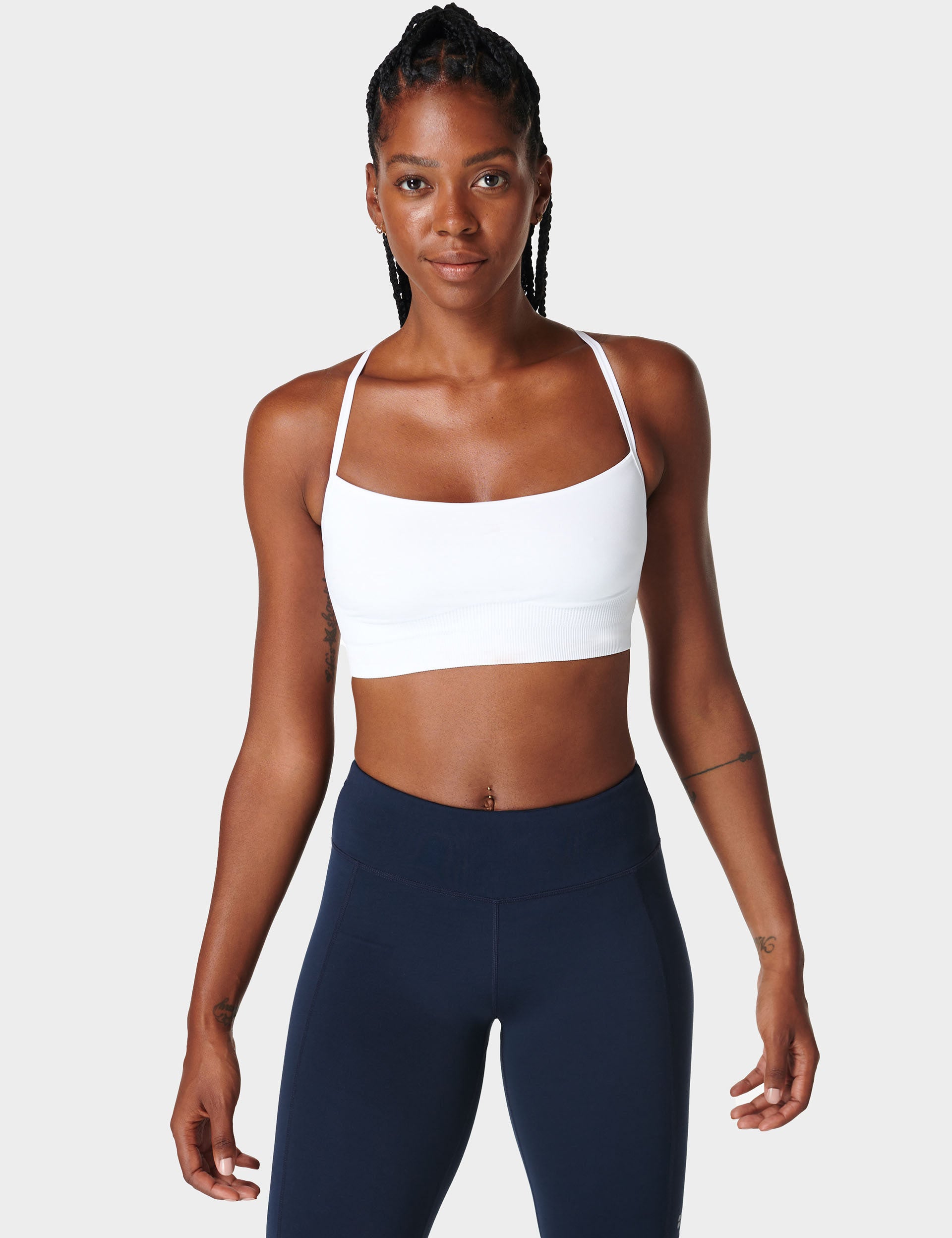 Spirit Restored Yoga Bra - Breathable & Supportive Sports Bra for Women | Perfect for Yoga, Pilates & Gym Workouts | White