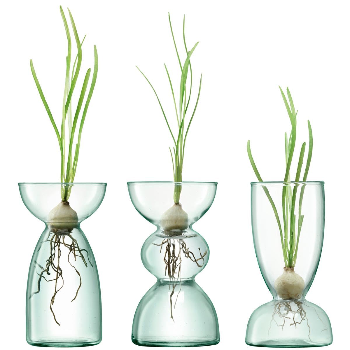 Eco-Friendly Canopy Trio Vase Set - 13cm Tall Recycled Glass Home Decor for Centerpieces, Wedding Decor & Living Room Accents