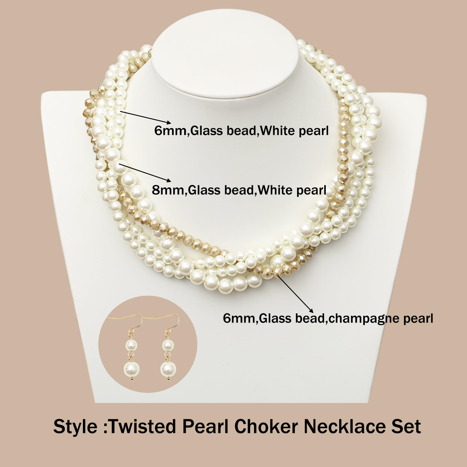 Elegant Gold Statement Necklace Set for Women - Aesthetic Collar Necklace & Earrings | Bridal Party Jewelry, Wedding Accessories & Evening Wear Fashion
