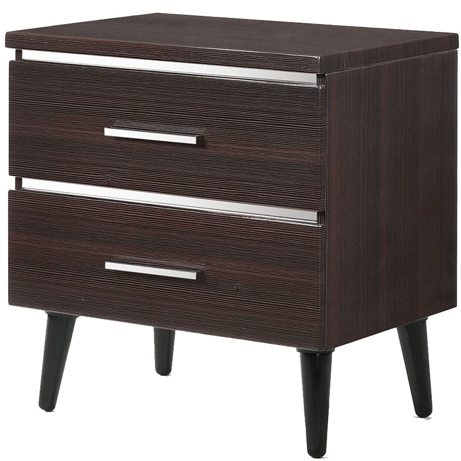 DDHVVOH Cherry High-Gloss Modern Solid Wood Nightstand with 2 Drawers - Perfect for Bedroom, Living Room, and Office Storage