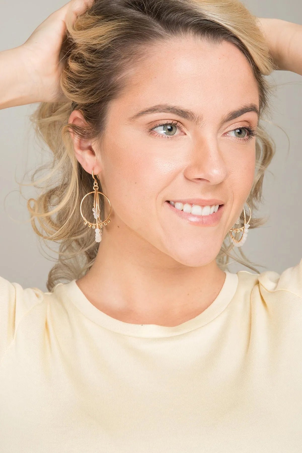 Beaded Multi Hoop Earrings for Women - Boho Chic Dangle Earrings with Beads - Perfect for Parties, Weddings & Everyday Wear