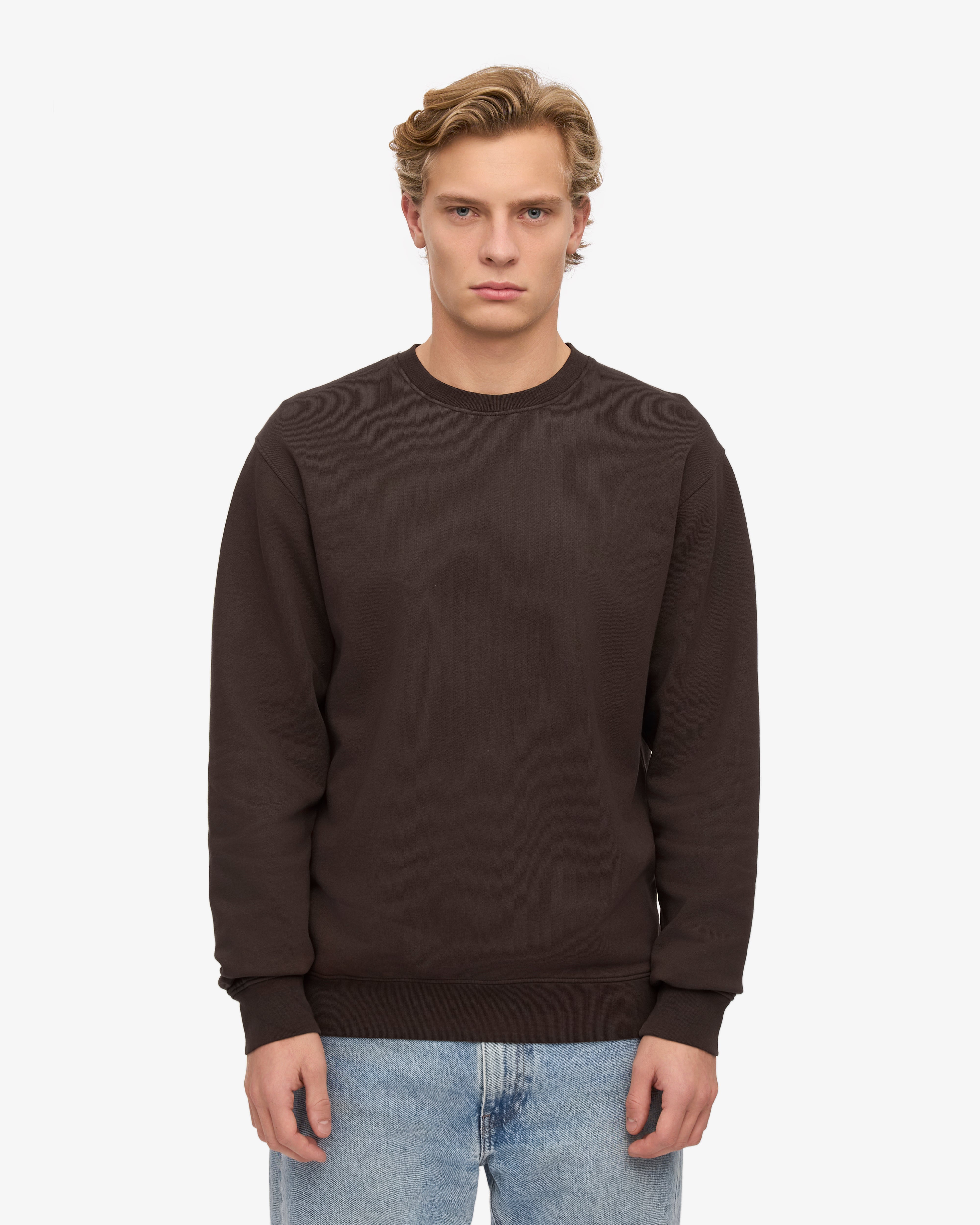 Organic Classic Crew Neck T-Shirt for Men - Coffee Brown - Comfortable Casual Wear for Everyday & Outings