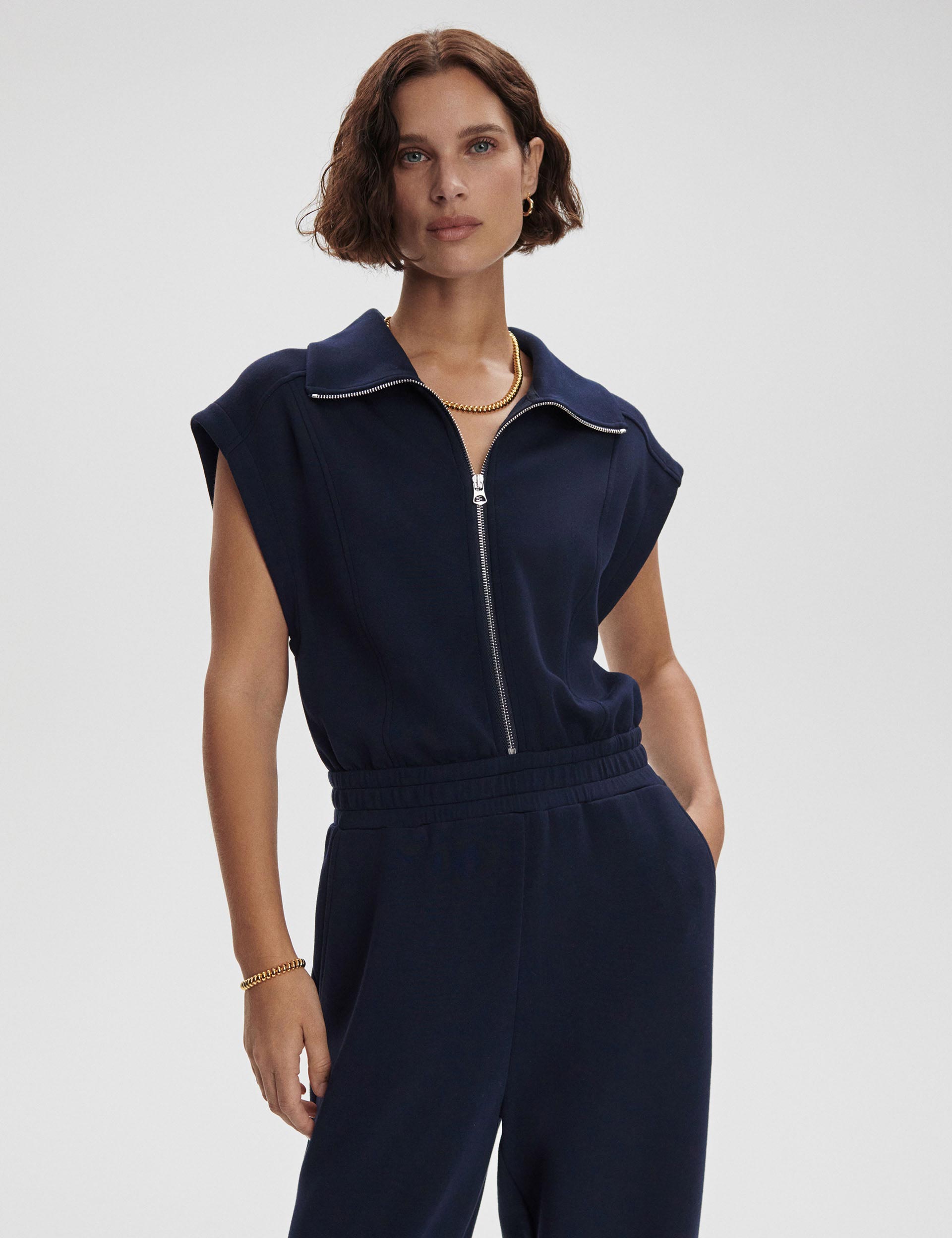 Monica Women's Navy Blue Jumpsuit - Stylish One Piece Romper for Casual Outings, Parties & Summer Wear
