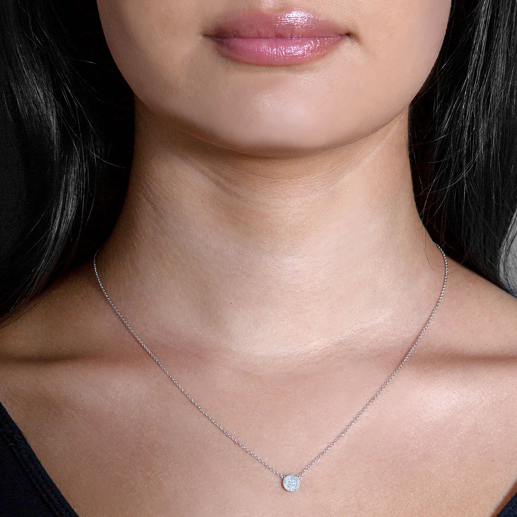 0.10 Carat Diamond Pave Cluster Necklace Pendant - Elegant Fine Jewelry for Women, Perfect for Weddings, Anniversaries & Special Occasions
