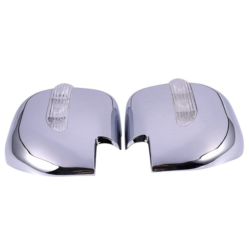 ABS Chrome Plated LED Car Door Mirror Covers for Mitsubishi Pajero V73 2001-2006 Models | Silver Finish | Weatherproof Protection & Enhanced Night Visibility | Perfect for Off-Roading & Urban Driving