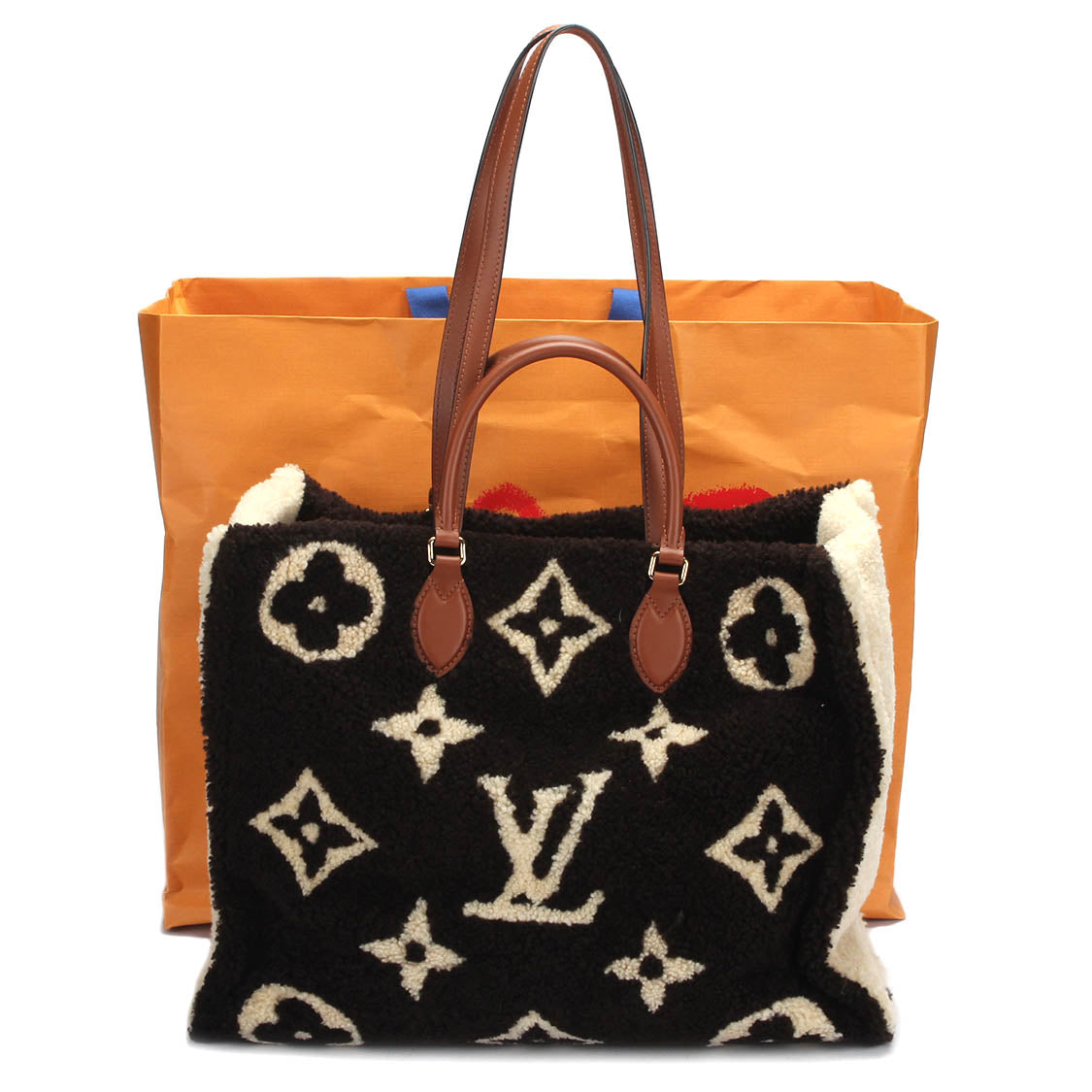 Louis Vuitton Monogram Fleece Teddy Onthego GM M55420 Handbag - Stylish Designer Tote for Women, Travel, Work & Everyday Use