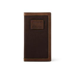 Ariat Men's Genuine Leather Logo Wallet in Brown - Perfect for Everyday Use, Travel & Gifting