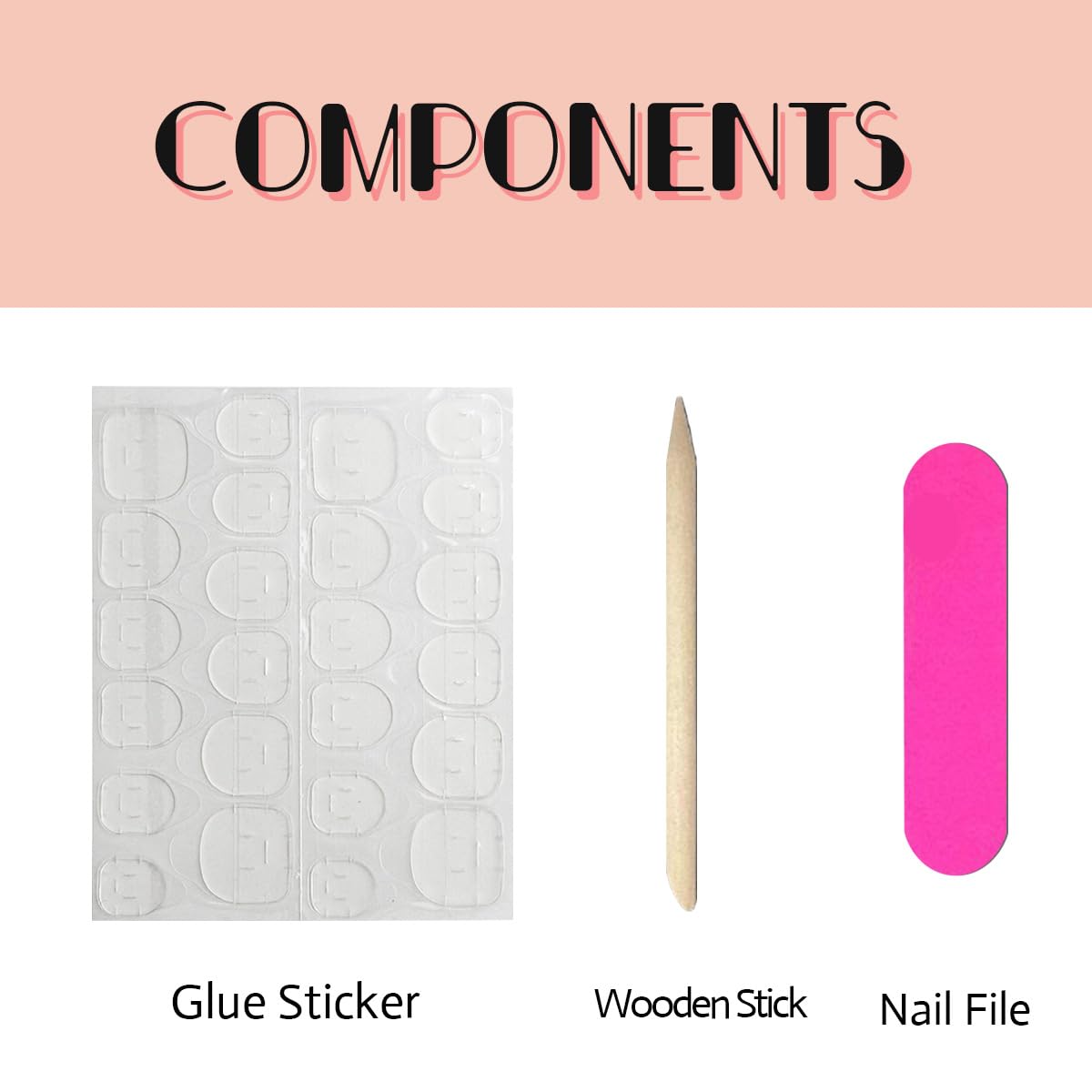 24 Pcs Short Almond Press on Nails - Black Acrylic Fake Nails with Glossy Designs, Full Cover Stick on Nails for Women | Perfect for Manicure, Parties, Weddings & Daily Wear