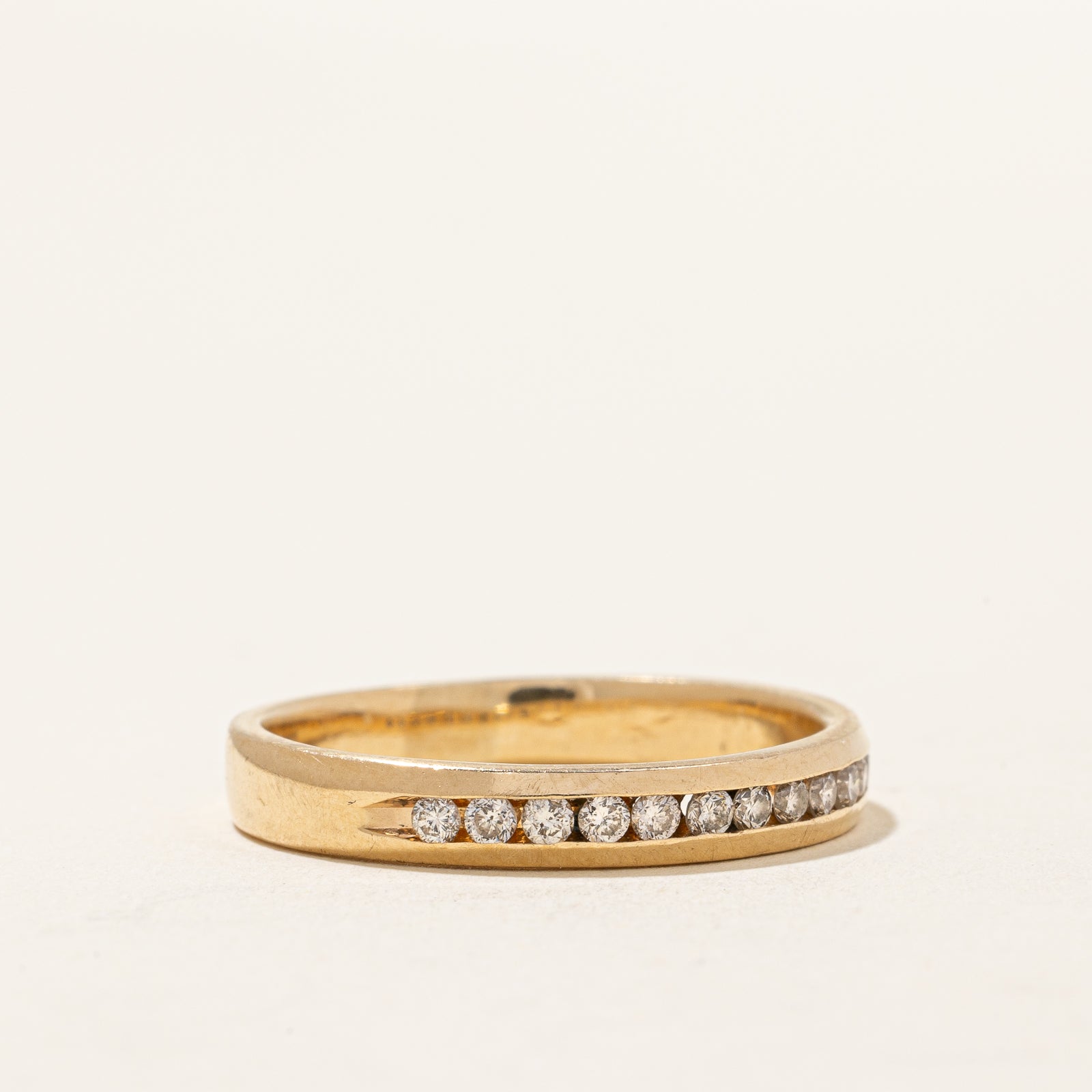 Channel Set Semi Eternity Diamond Wedding Band Ring - 0.26ctw Round Cut Diamonds, Size 8, 14K White Gold - Perfect for Anniversary Gifts & Bridal Jewelry