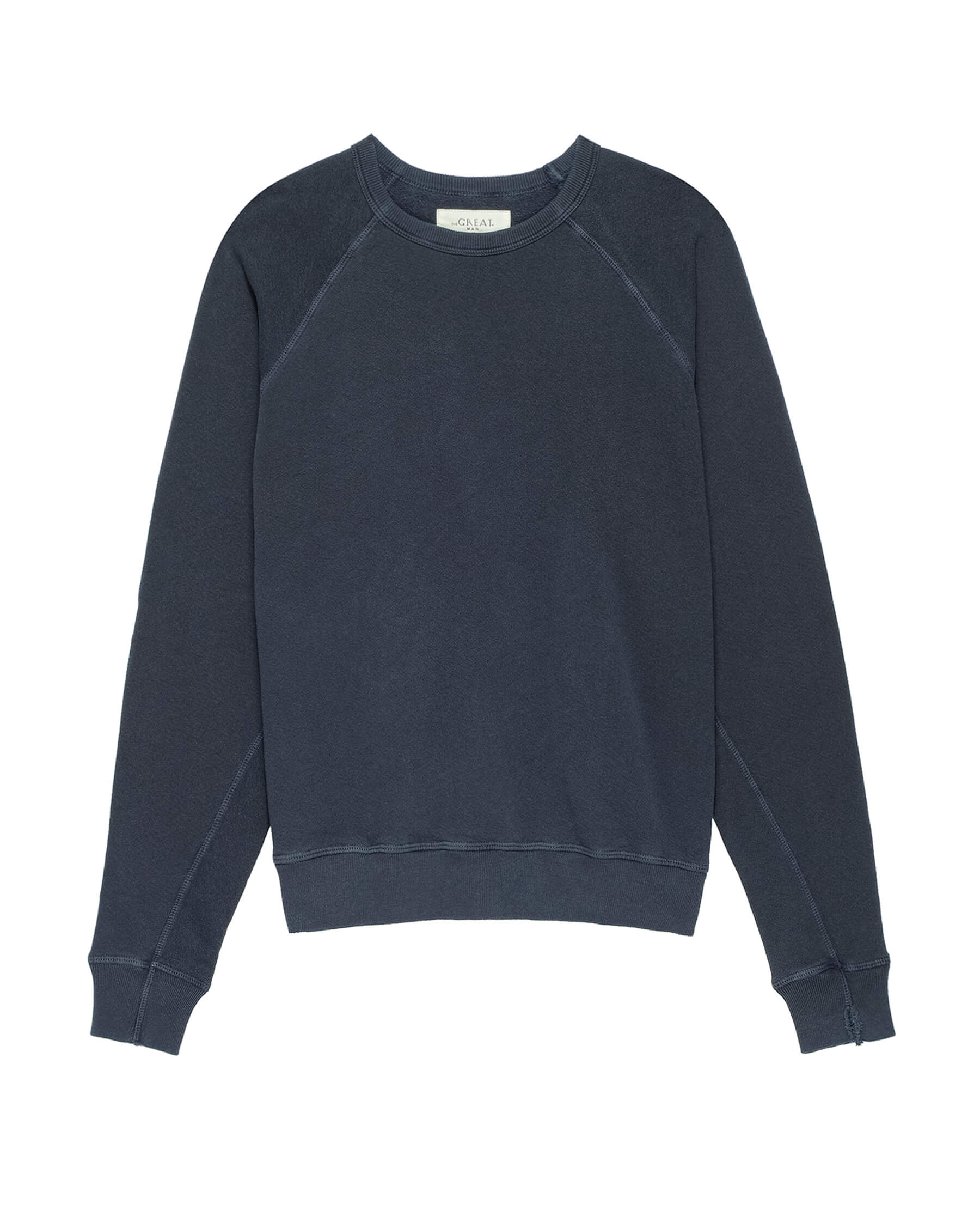 Men's Vintage Washed Navy College Sweatshirt - Comfortable Pullover Hoodie for Casual Wear, Campus Style & Everyday Outfits