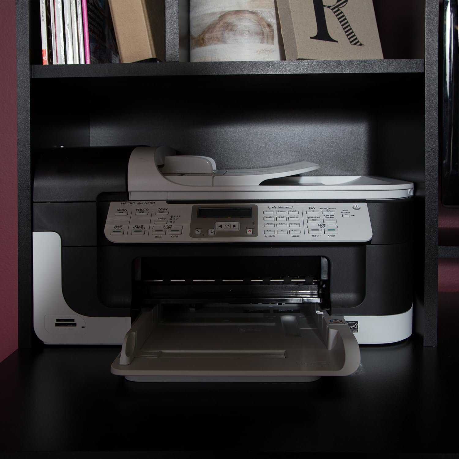 South Shore Narrow Home Office Computer Desk with Hutch in Pure Black - Perfect for Small Spaces, Work from Home & Study
