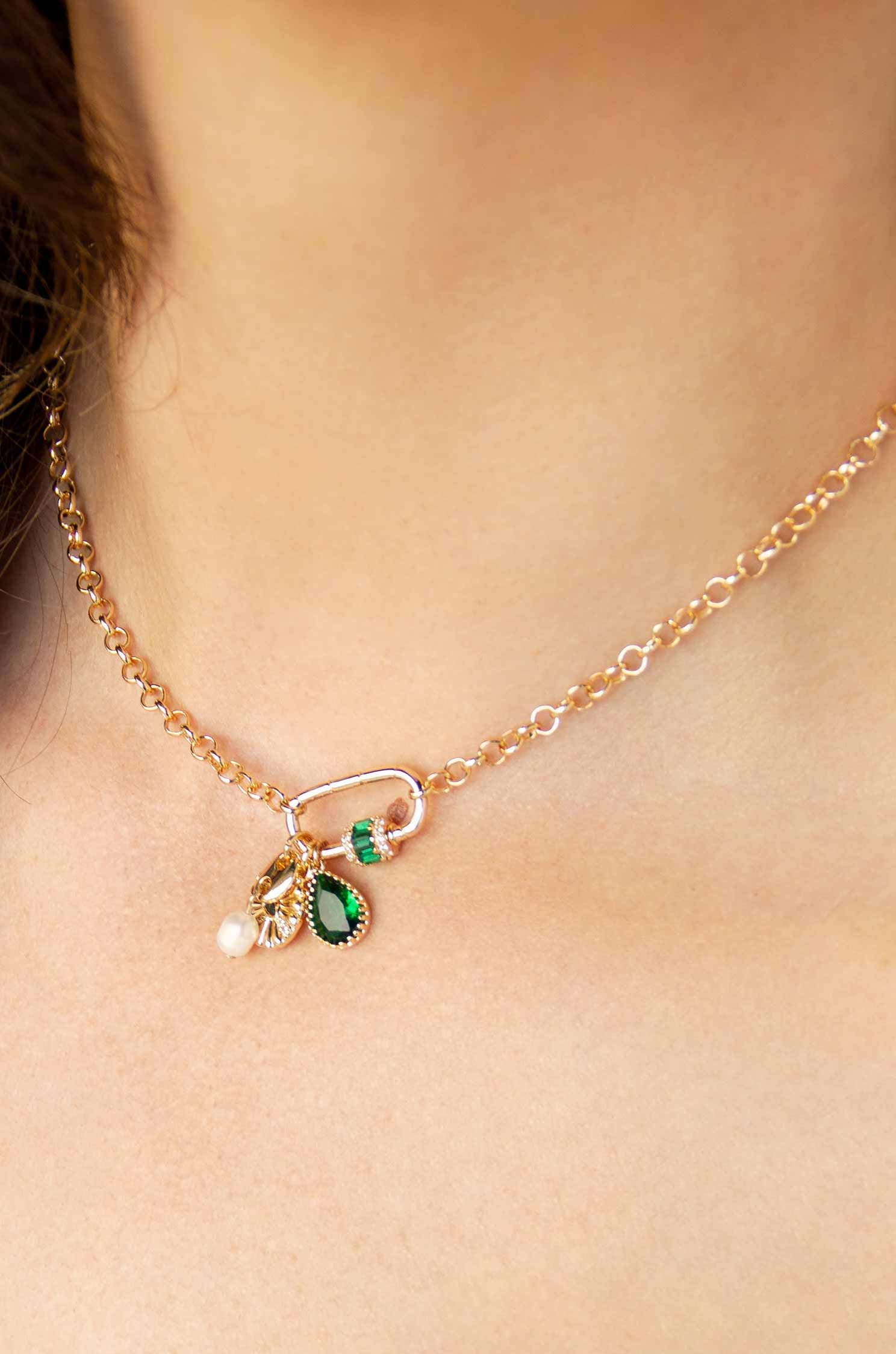 Green Queen Crystal Charm Necklace - Elegant Bohemian Jewelry for Women | Perfect for Parties, Weddings & Everyday Wear