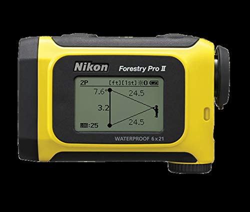Nikon Forestry Pro II Laser Rangefinder Kit - Professional Laser Distance Measurer with Lens Pen, Retractable Lanyard & Extra Batteries (5-Piece Bundle) - Perfect for Hunting, Golf, Construction and Outdoor Activities