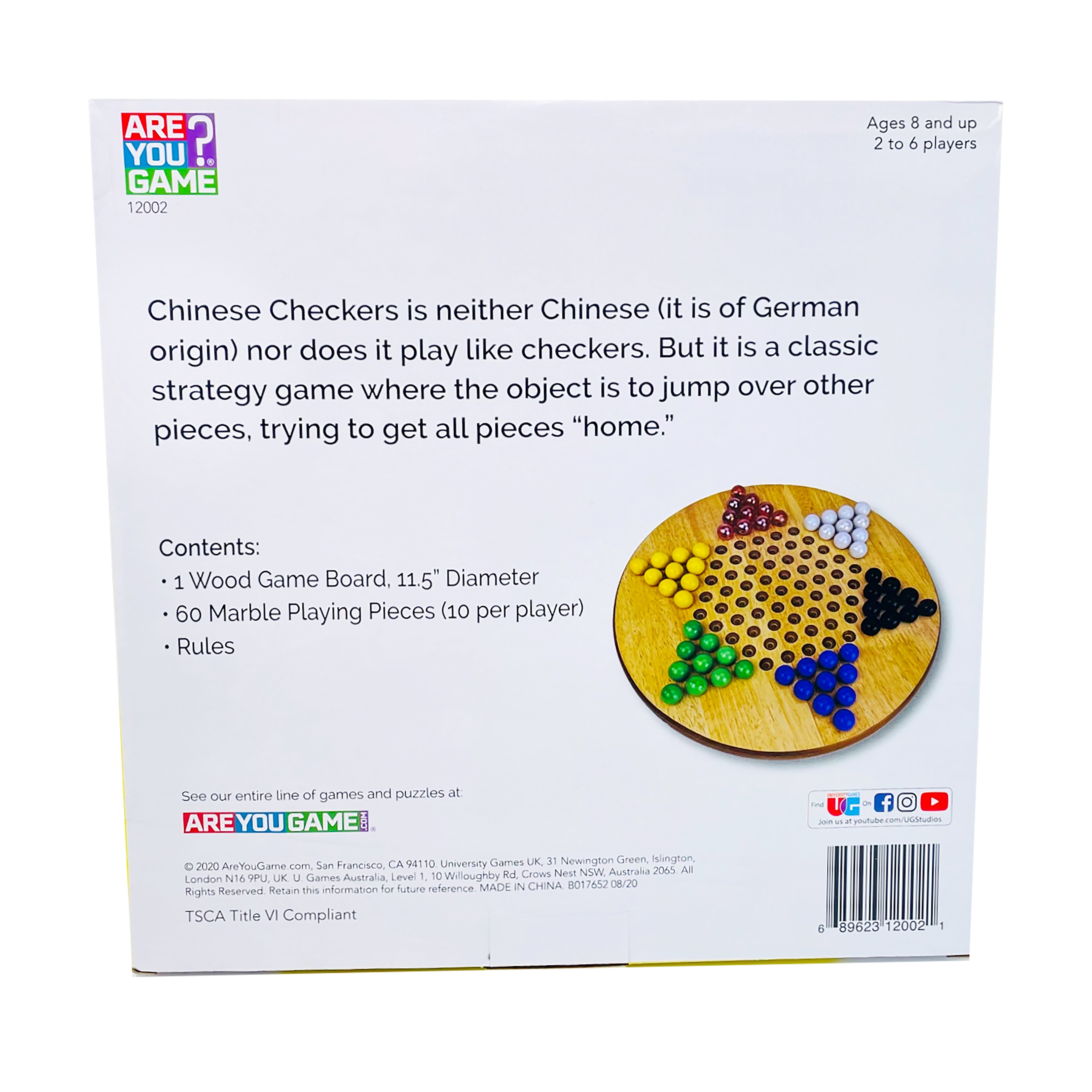 Classic Wooden Chinese Checkers Board Game with Glass Marbles - Family Fun Strategy Game for Kids & Adults - Perfect for Game Nights, Parties & Indoor Activities