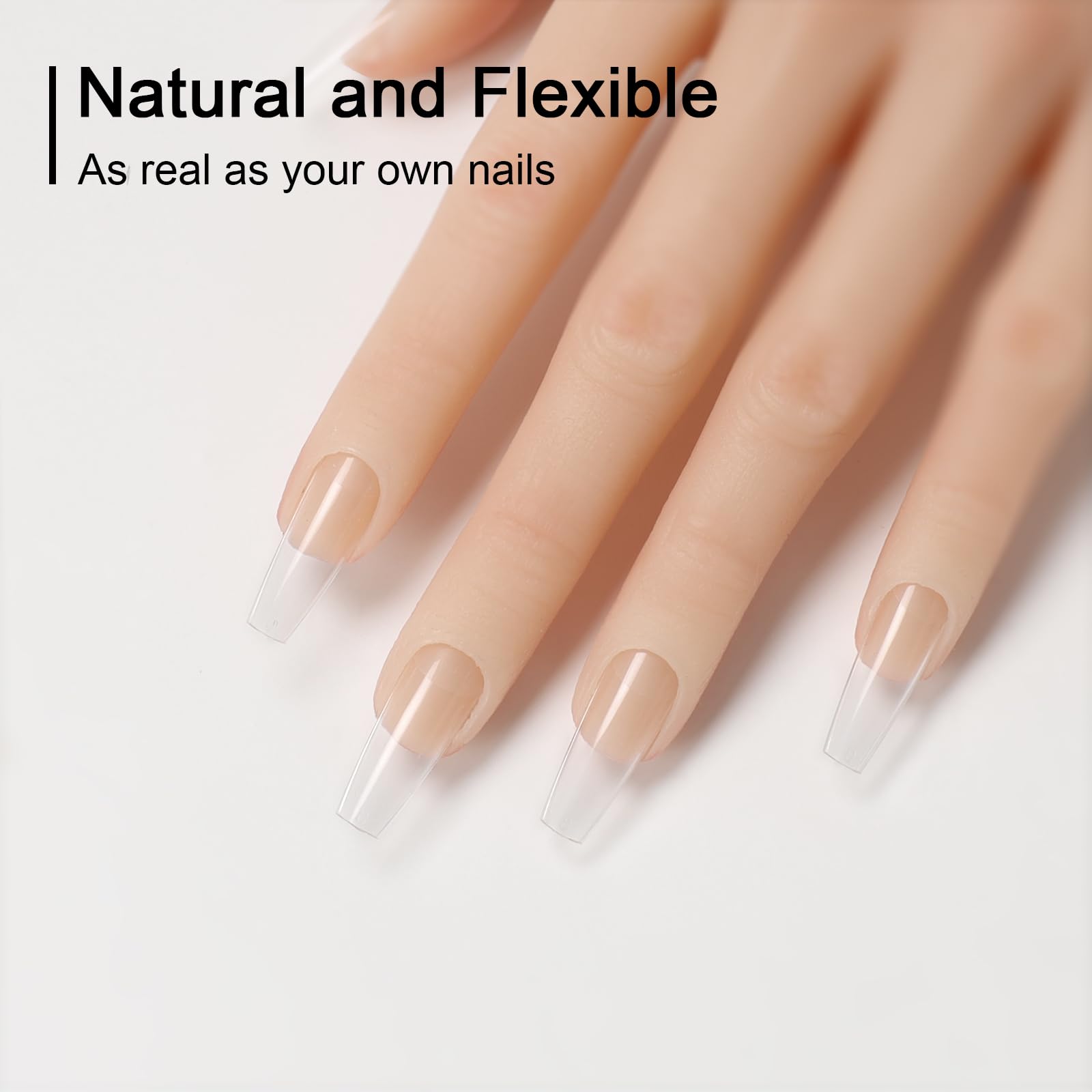 Long Coffin Fake Nail Tips 600pcs - 10 Sizes Matte Soft Gel Nails for Home Salon & DIY Manicure