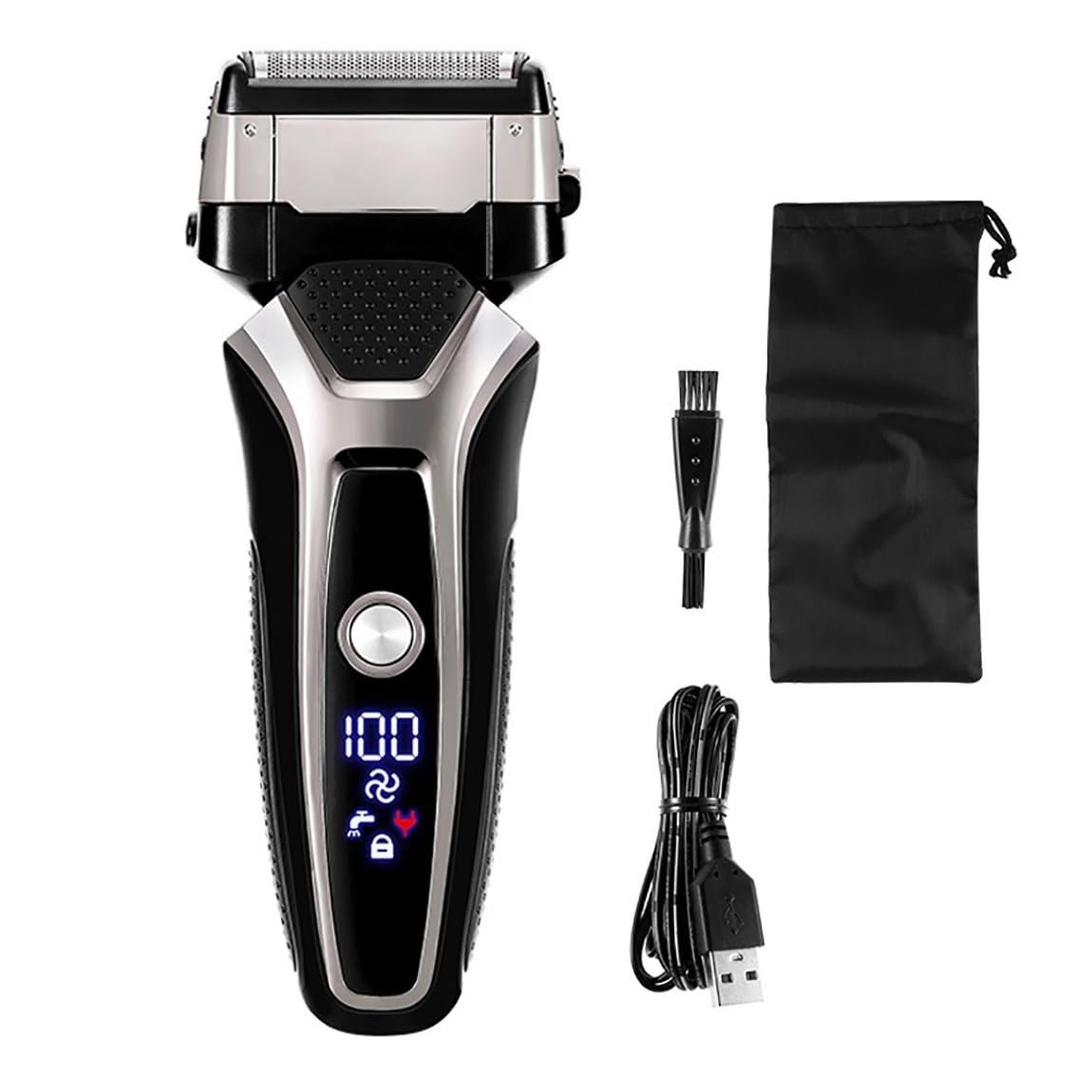 USB Rechargeable Electric Shaver for Men - 3D Floating Triple Blade Stainless Steel Shaving Machine with Barber Precision | Smooth Shave for Daily Grooming & Travel | Silver with Gift Box