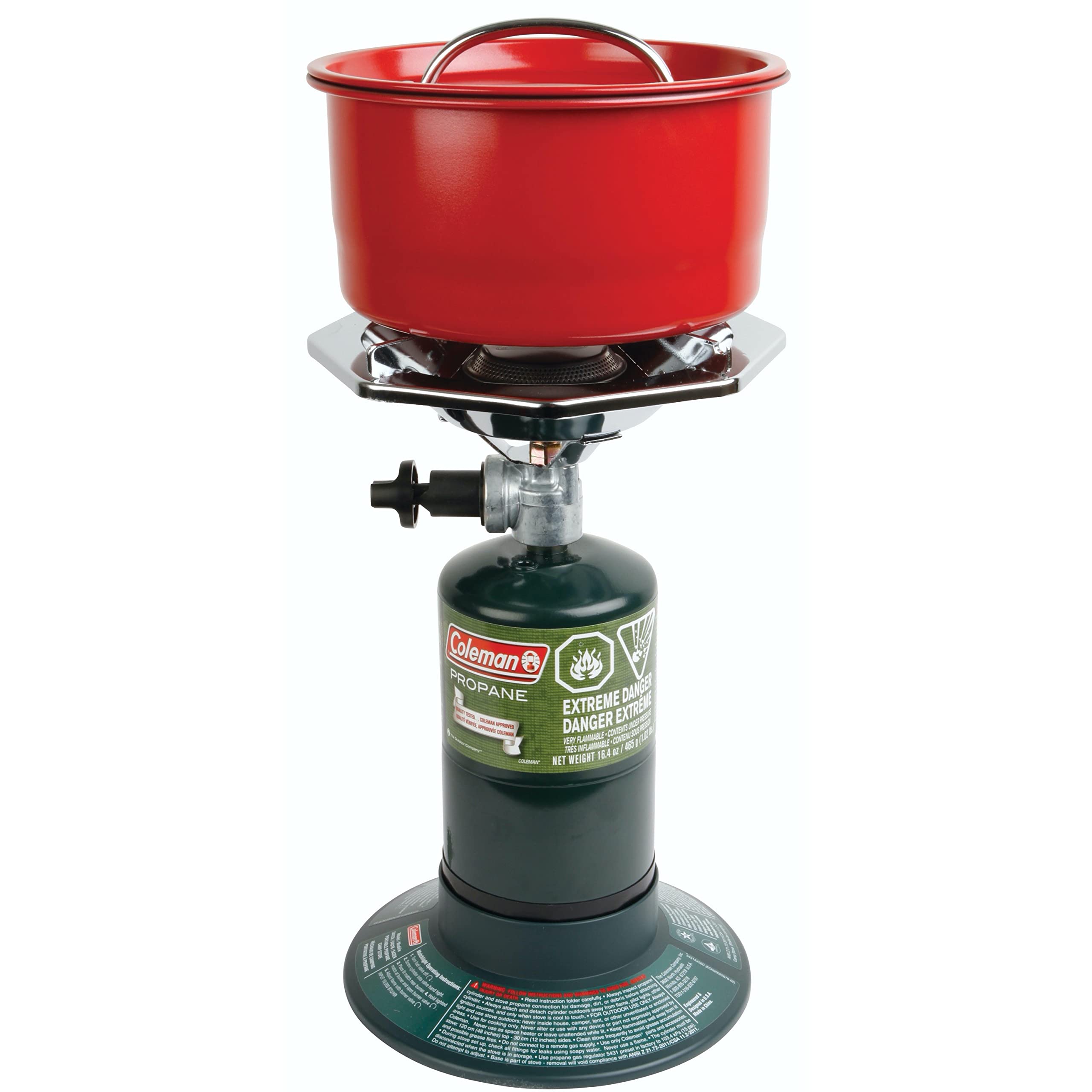 Coleman BottleTop Propane Stove with Adjustable Burner - 7650 BTU Portable Camping Stove for Backpacking, Hiking & Outdoor Cooking | Compact Gas Cooker for Picnics, Tailgating & Emergency Preparedness