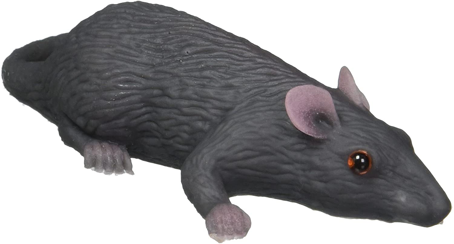 2 Realistic Fake Rubber Mice - Halloween Prank Props for Office, Home, and Party Decorations