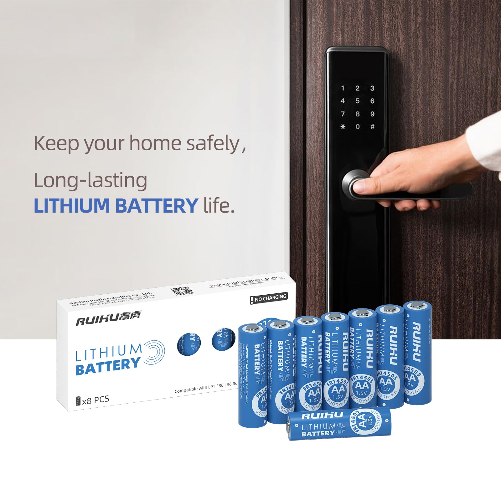 8 Pack AA Lithium Iron Batteries - 1.5V 3000mAh Long Lasting Double A Batteries for Blink Camera, Flashlight, Toys, Remote Control | Non-Rechargeable Power Solution for Home, Office & Outdoor Devices