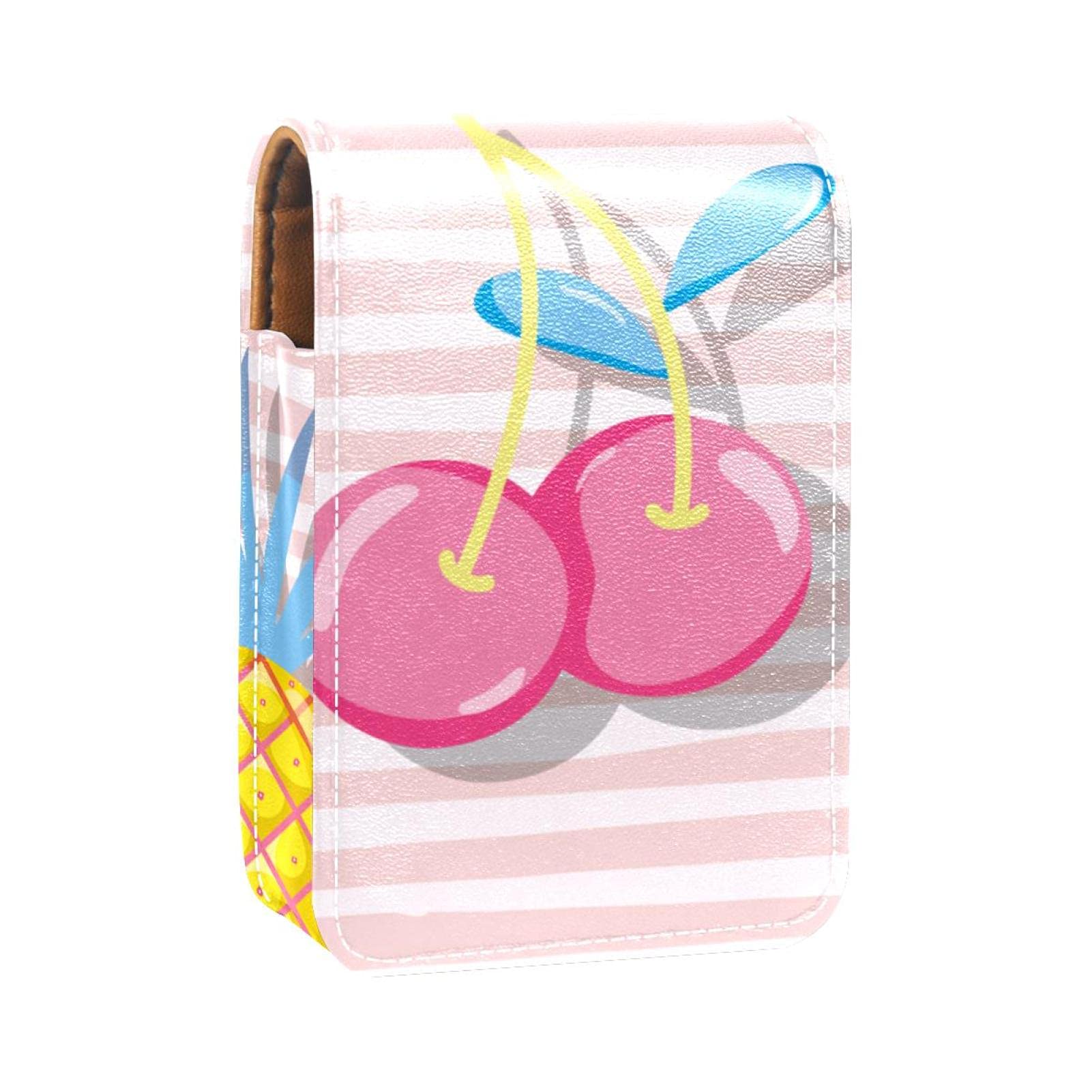Portable Lipstick Organizer with Mirror - Holds 3 Lipsticks for Travel & Daily Use