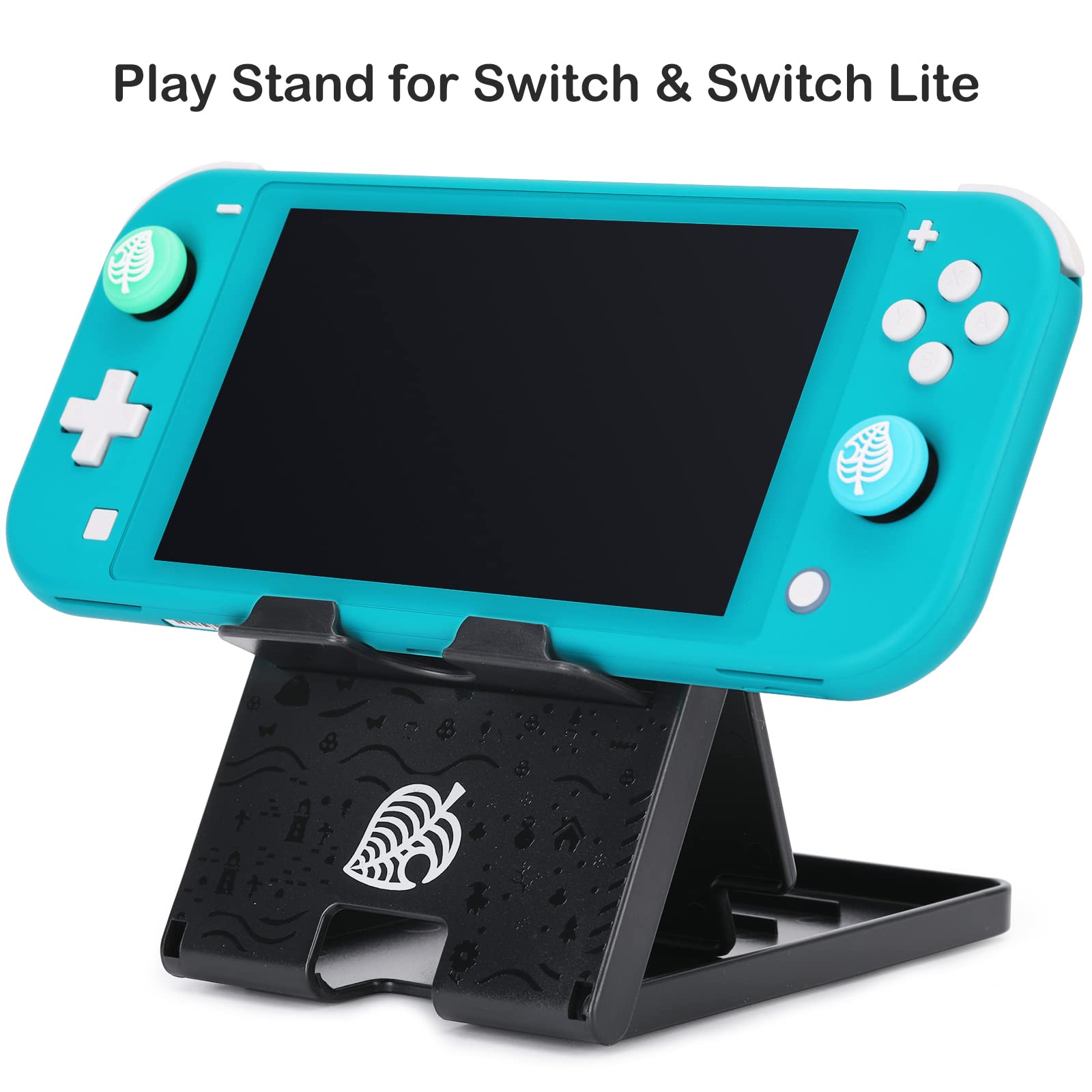 Premium Adjustable Foldable Stand for Nintendo Switch & Switch Lite - Portable Gaming Holder for Animal Crossing & All Games - Compact Travel Accessories - Perfect for Home, Office & On-the-Go Gaming (Black)