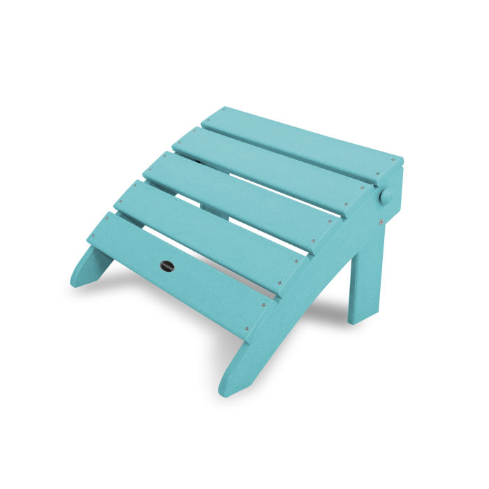 Premium POLYWOOD Classic Oversized Folding Adirondack Ottoman - Weather-Resistant Outdoor Furniture for Patio, Poolside & Garden Relaxation