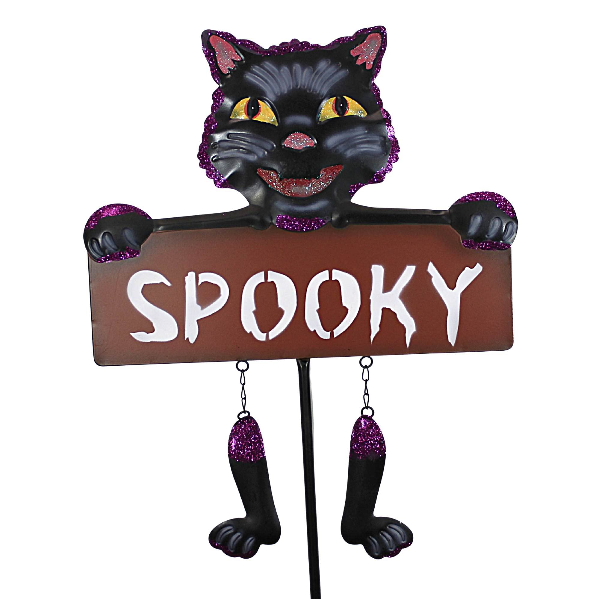 Spooky Black Cat Metal Garden Stake - 48 Inch Halloween Yard Decor for Outdoor Home & Garden - Perfect for Halloween Party, Haunted House, and Seasonal Lawn Decoration