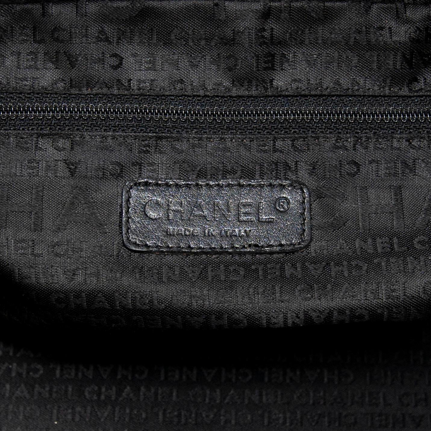 Chanel Black Choco Bar Stitched Leather Tote Bag for Women - Luxury Designer Handbag for Work, Travel & Everyday Use