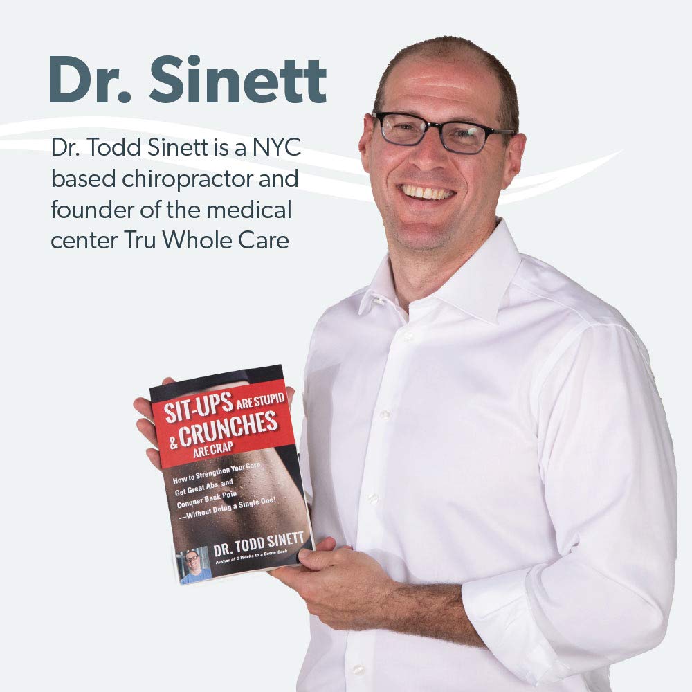 Grey Sit-Ups Are Stupid & Crunches Are Crap Book - Back Stretcher for Lumbar Support, Spine Alignment & Pain Relief by Dr. Todd Sinett | Perfect for Home Office, Yoga & Post-Workout Recovery