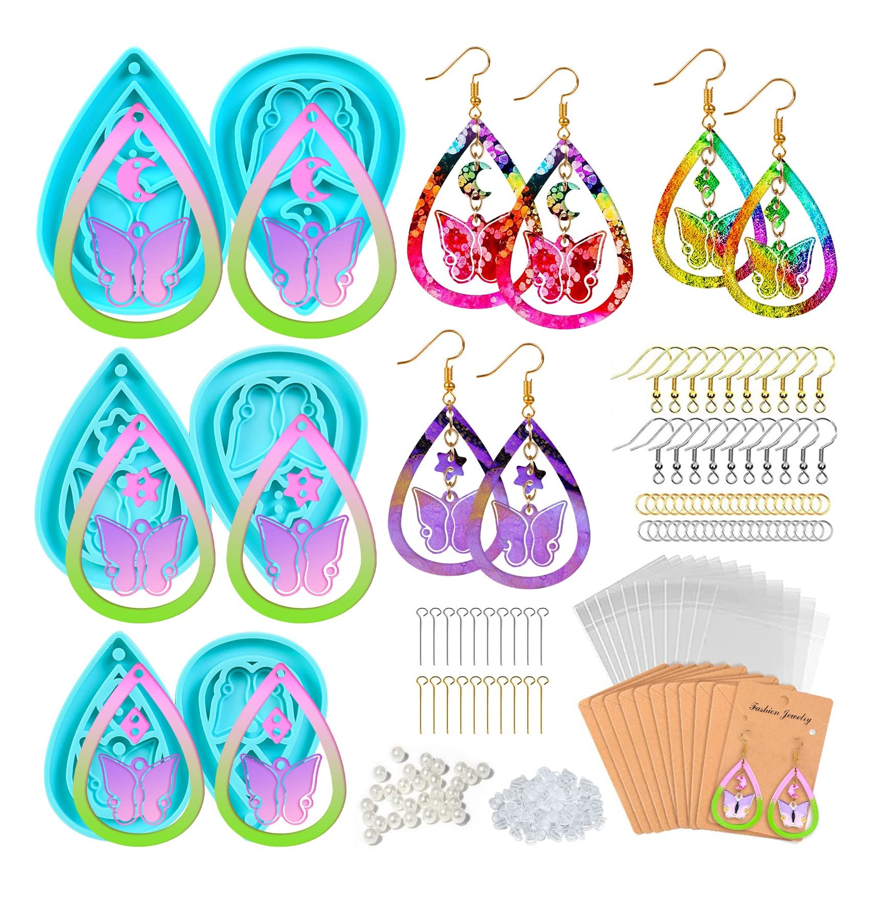 DoreenBow Butterfly Earrings Silicone Resin Molds - DIY Jewelry Making Kit for Epoxy Resin Casting, Crafting Unique Butterfly Earrings - Perfect for Handmade Jewelry, DIY Gifts & Home Craft Projects