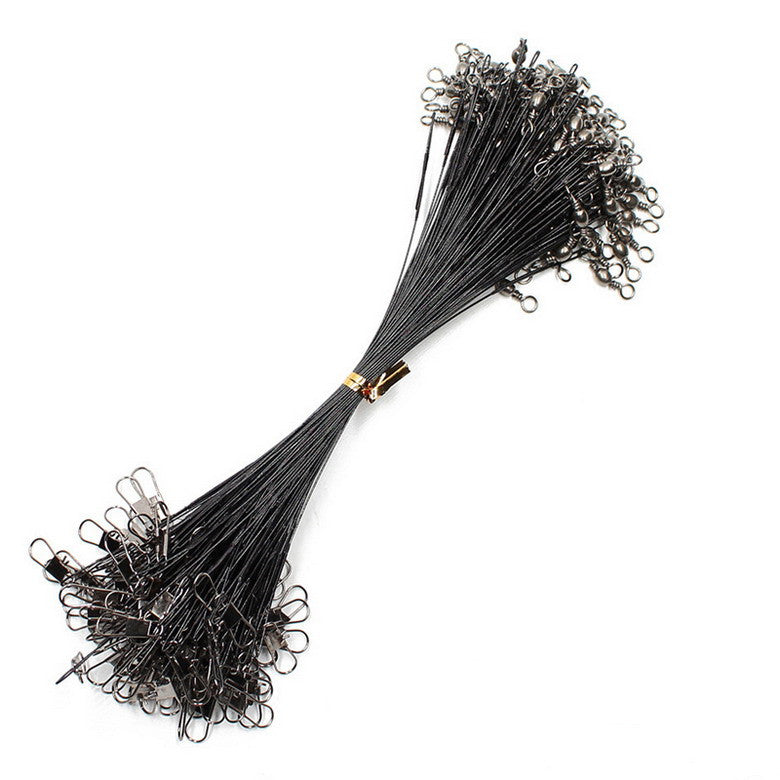 20PCS Anti-Bite Steel Fishing Line Leaders with Swivels - 15CM & 50CM Heavy Duty Wire Leaders for Saltwater Fishing, Shark Fishing, and Toothfish - Perfect for Deep Sea Fishing and Freshwater Angling
