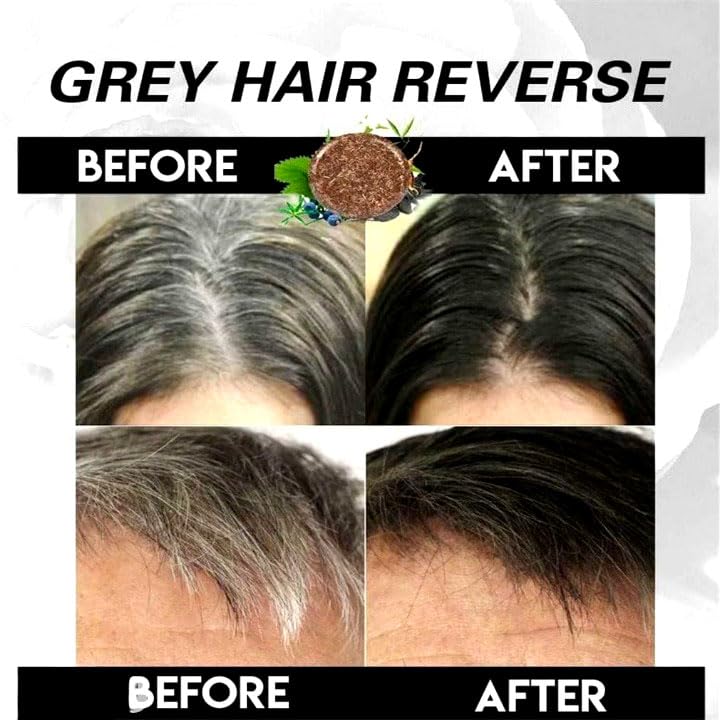 100% Natural Organic Grey Reverse Bar - Darkening & Volumizing Hair Conditioner Soap for Moisturized, Healthy Hair | Perfect for Color-Treated, Dry or Damaged Hair at Home Salon Care