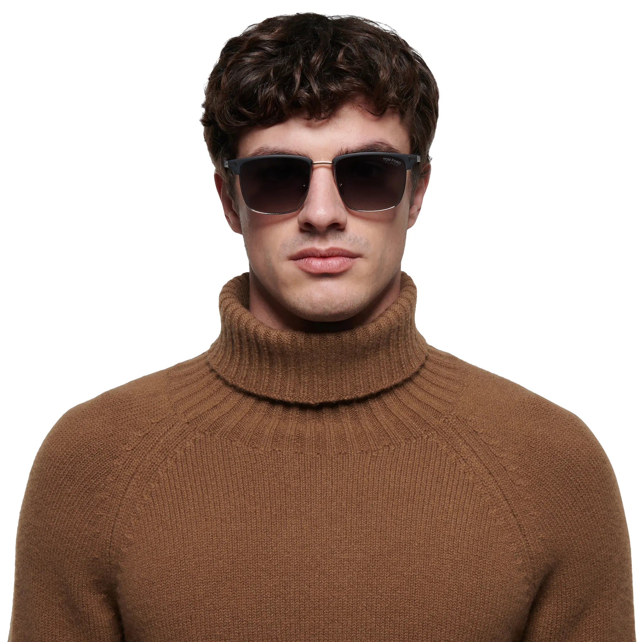 Tom Ford Hudson 02 FT0997 H 02D 55 Black Polarized Sunglasses for Men - UV Protection Luxury Designer Shades for Driving, Beach & Outdoor Activities