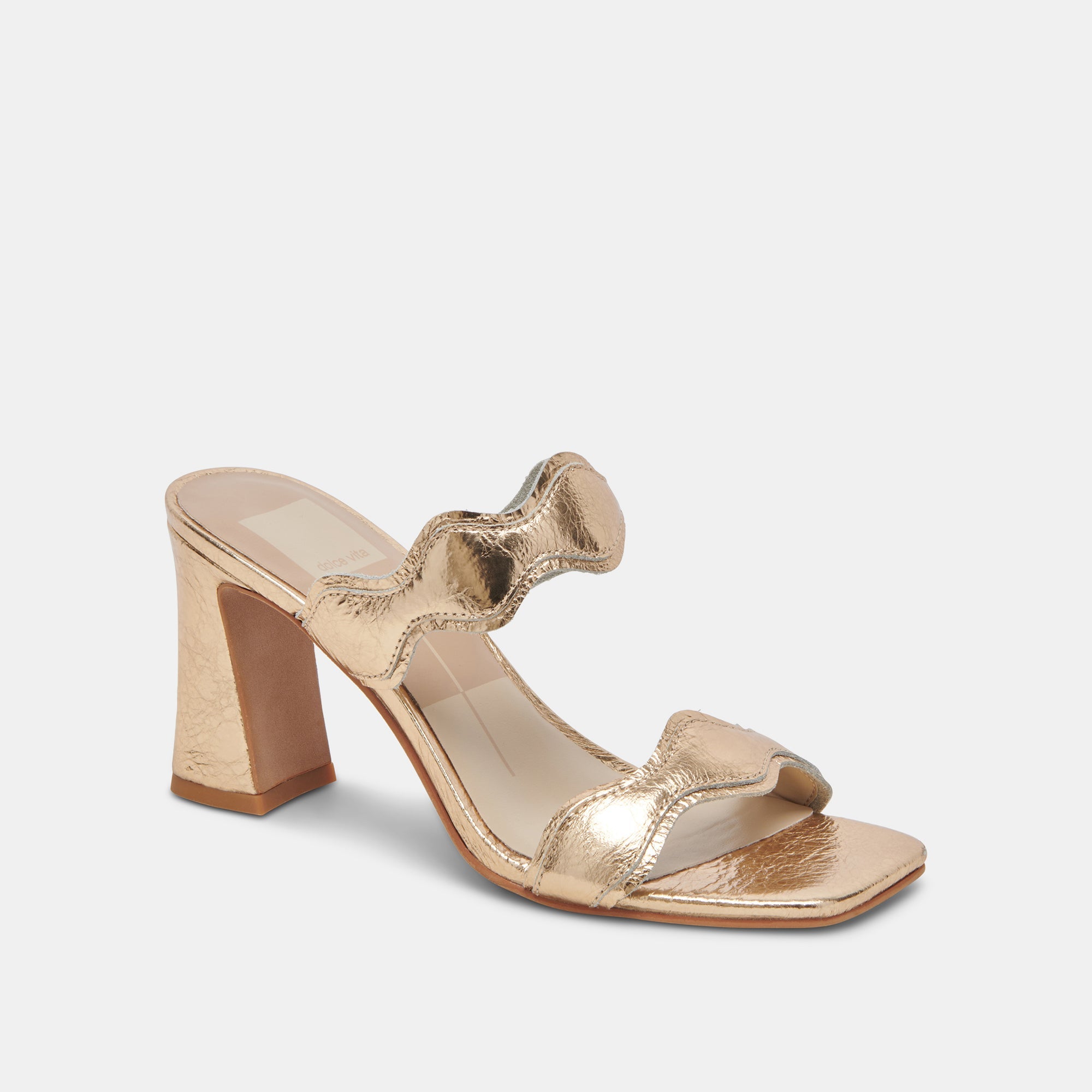 ILVA Women's Gold Distressed Leather Heels - Comfortable High Heel Shoes for Party, Wedding & Evening Wear - Stylish Dress Pumps for Women