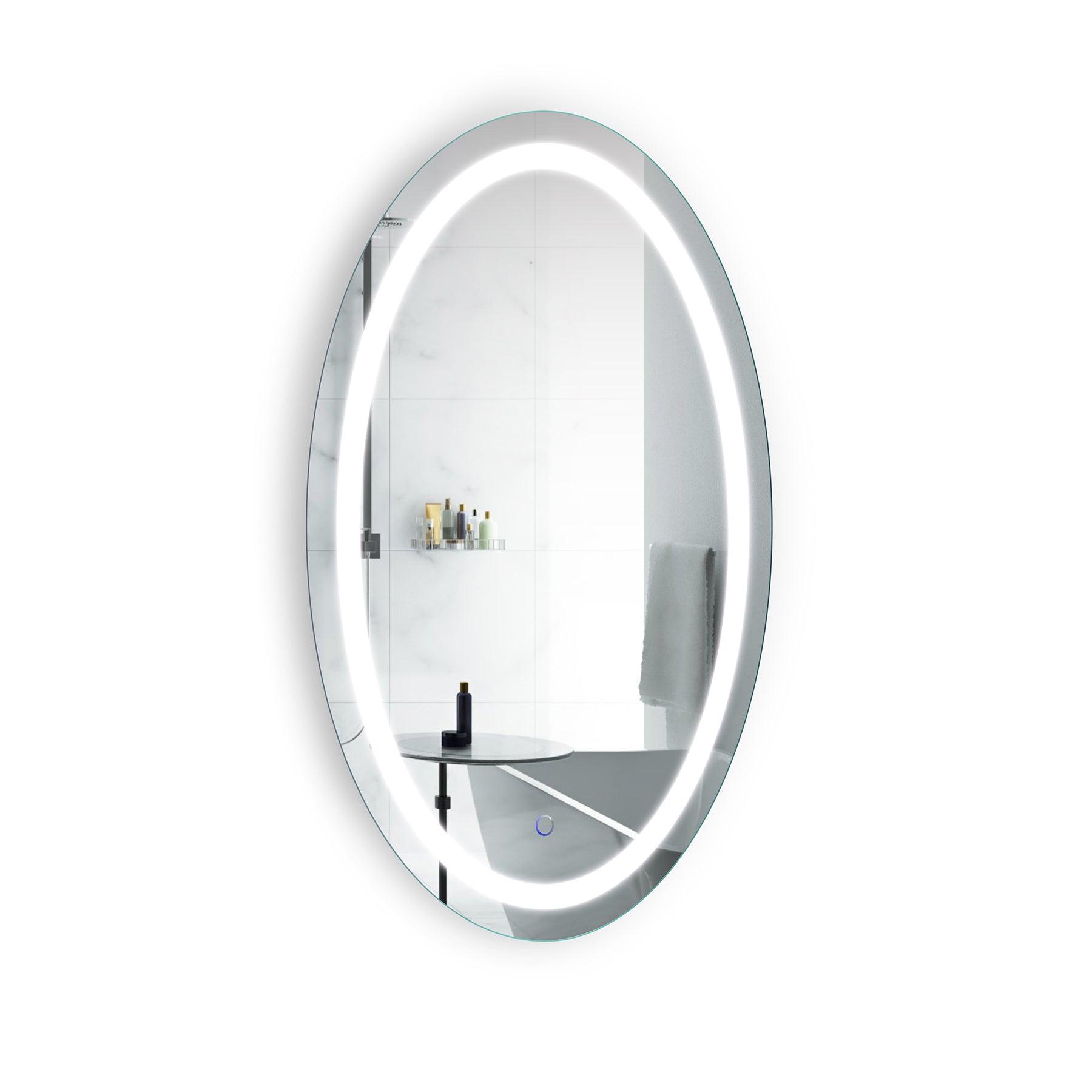 Krugg Icon 24 x 42 Inch Oval Mirror - Elegant Wall Mirror for Bathroom, Bedroom, and Living Room Decor - Perfect for Vanity, Entryway, and Home Styling