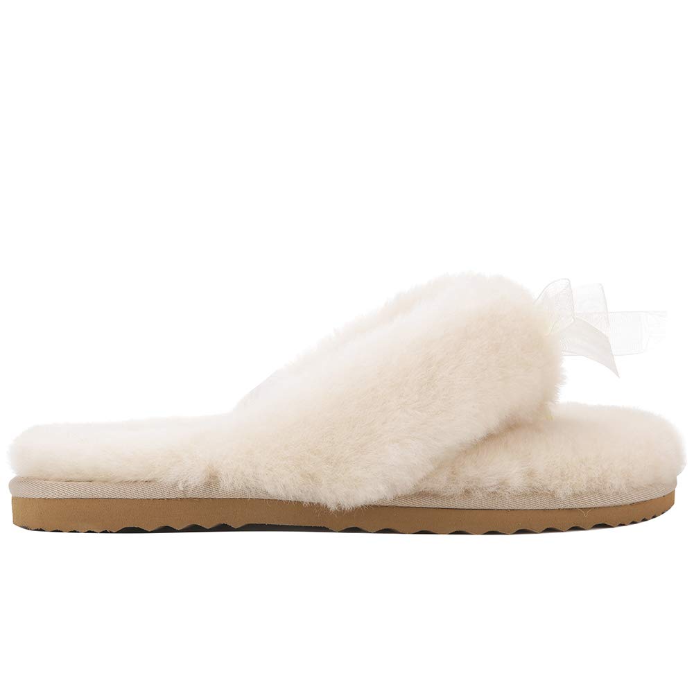 Veilante Women's Winter Warm Slippers - Cozy Cow Suede with Real Wool Lining - Non-Slip Indoor/Outdoor House Shoes for Home, Office & Travel